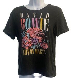 David Bowie Life on Mars Graphic T Shirt‎ Black Size Medium Cotton